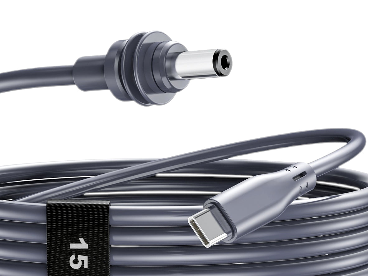 15m Starlink Mini USB-C to DC Cable – Long Power Lead for Starlink Portable Dish, Router, High-Speed Data, 15 Metre