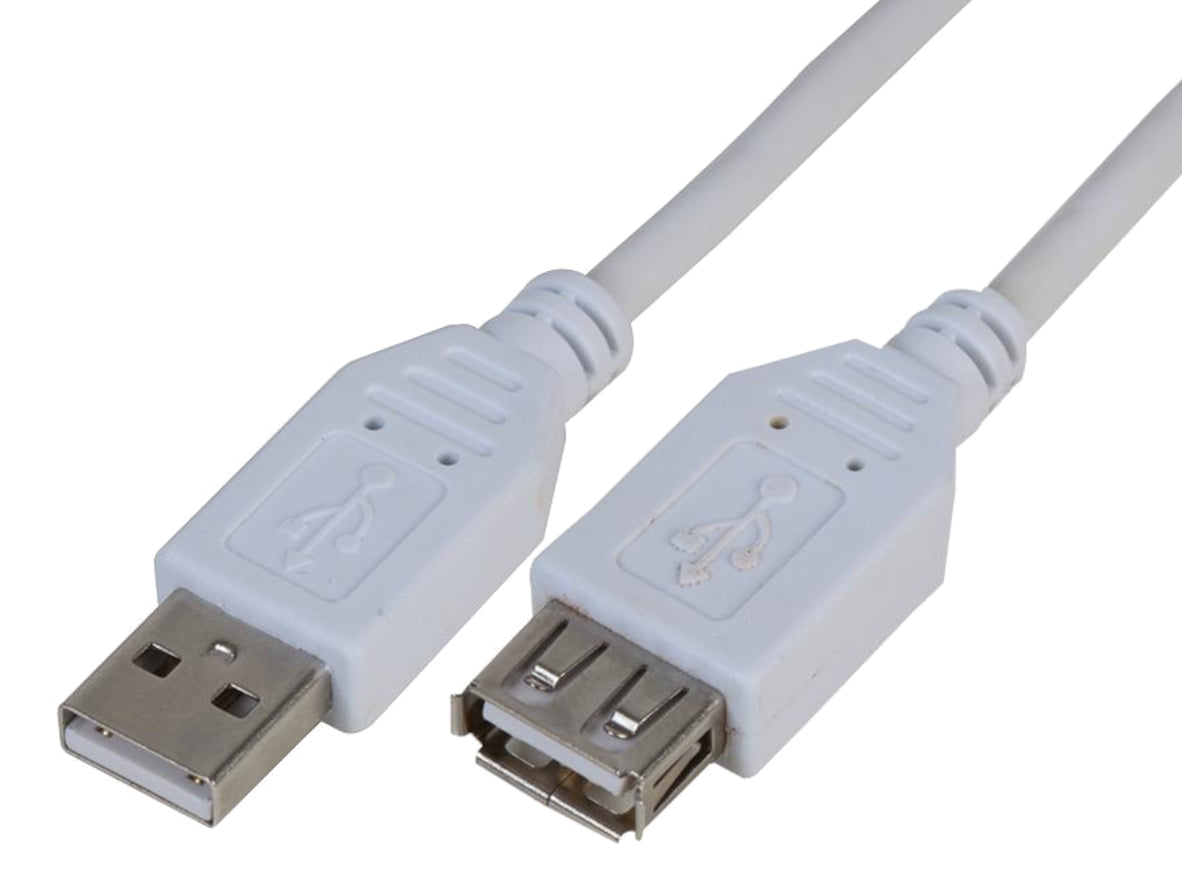 3m White USB 2.0 Type-A Male to Female Extension Cable