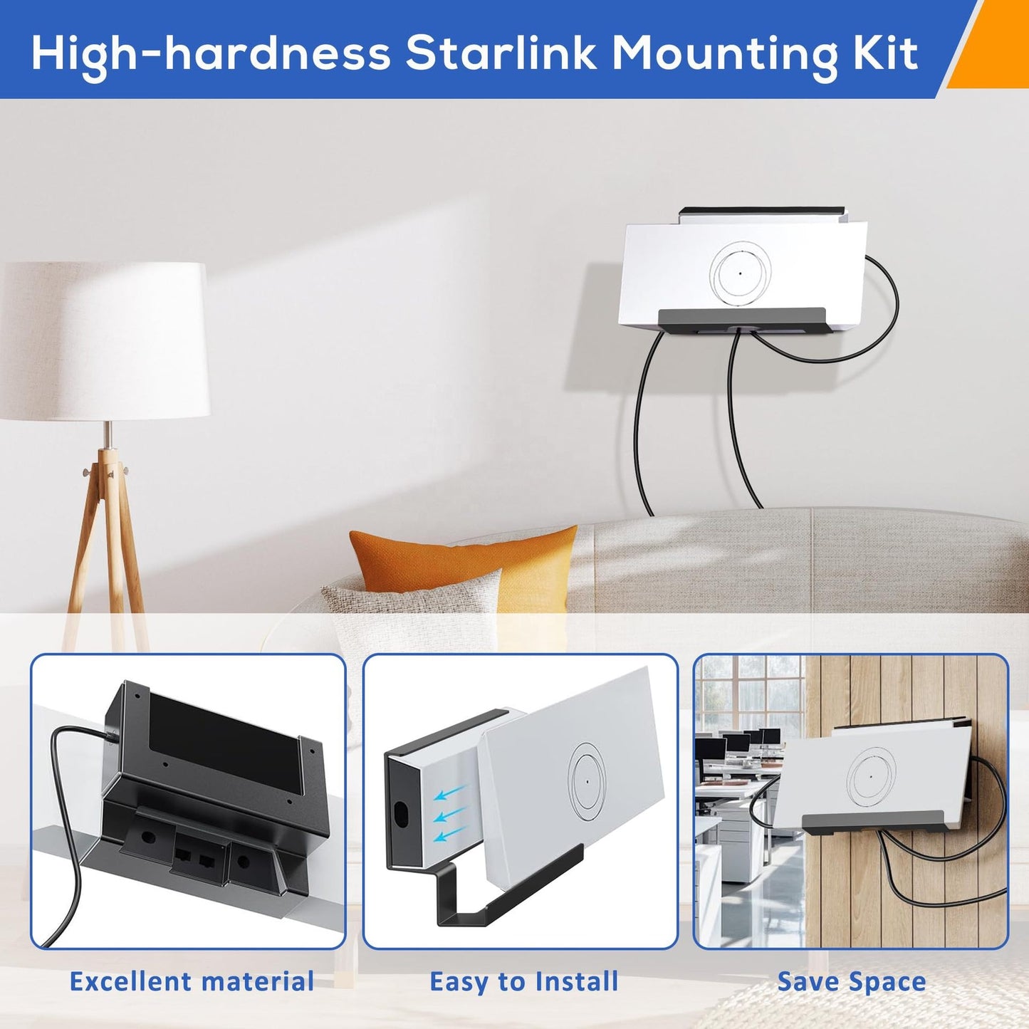 Starlink Gen 3 Wall Mount Kit | 2-in-1 Router & Power Supply Holder