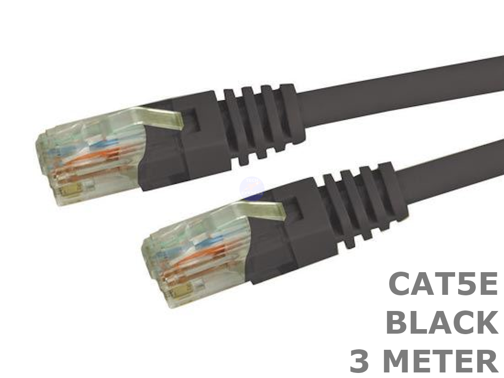 3 Meter Cat5e Black Computer Network LAN Patch Cable Cord 3M Lead