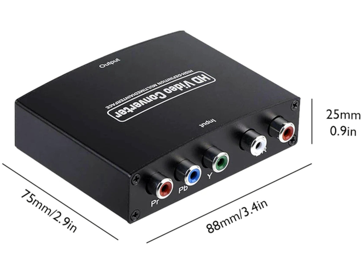 Component to HDMI Converter with Female 5V DC Micro-B Power Input Connector