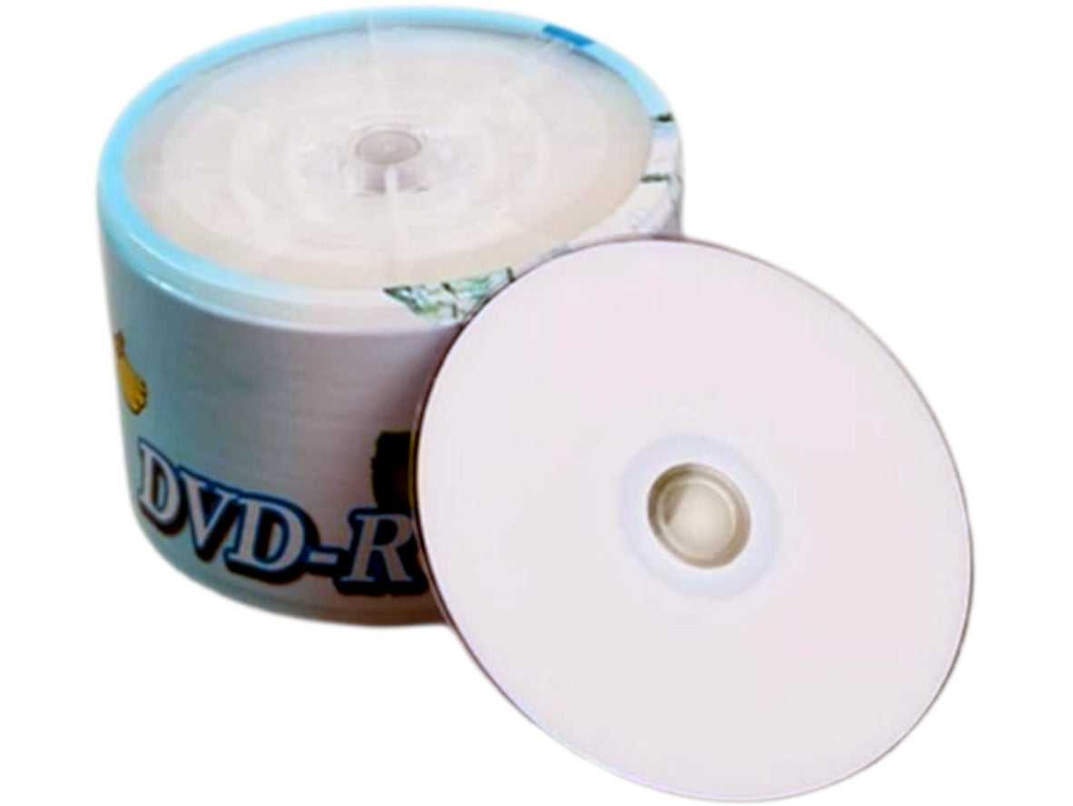 50 Pack 8x White Printable DVDR Discs 4.7GB Inkjet Hub Printable