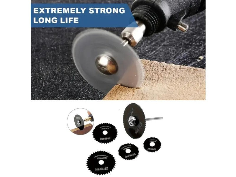 6-Piece HSS Mini Circular Saw Blade Set for Dremel-Compatible Rotary Tools