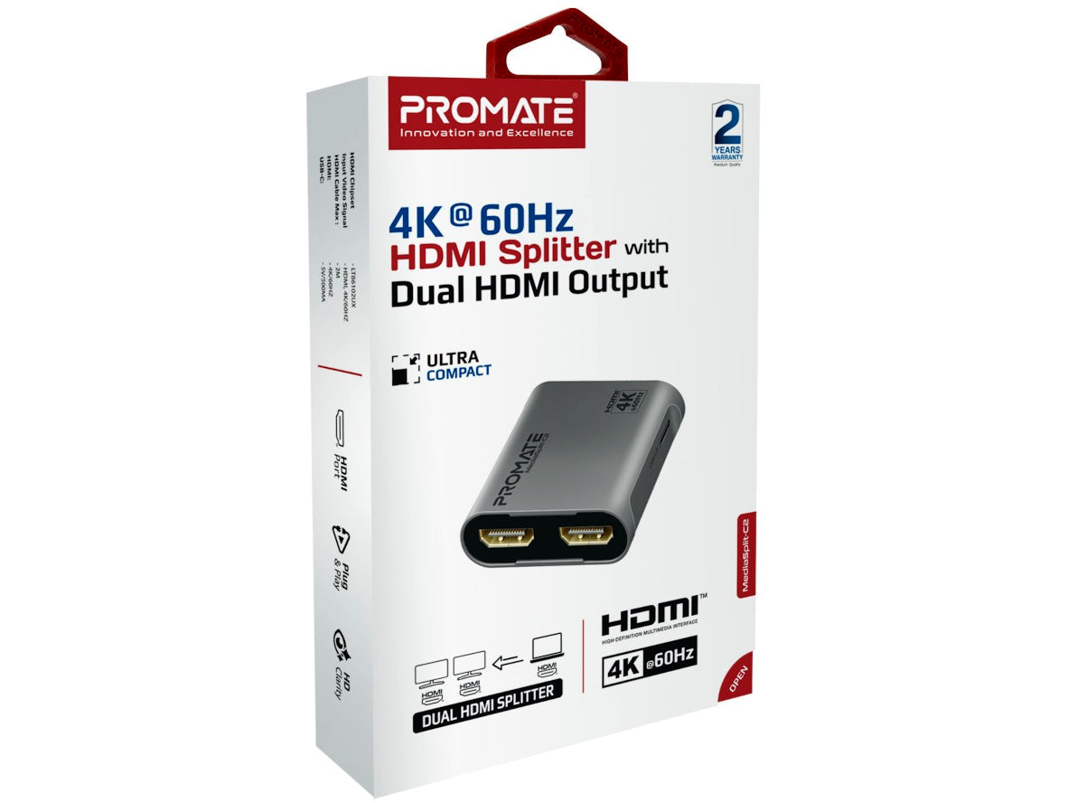4K@60Hz HDMI Splitter Dual Output
