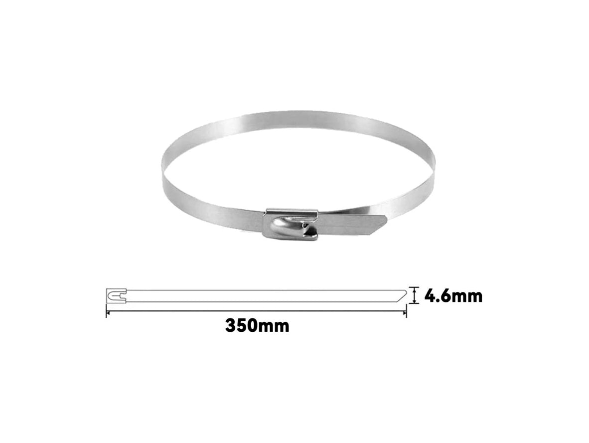 350 x 4.6mm Type 304 Stainless Steel Cable Ties – 50 Pack | Heavy Duty Zip Ties for Tech & Outdoor Use NZ