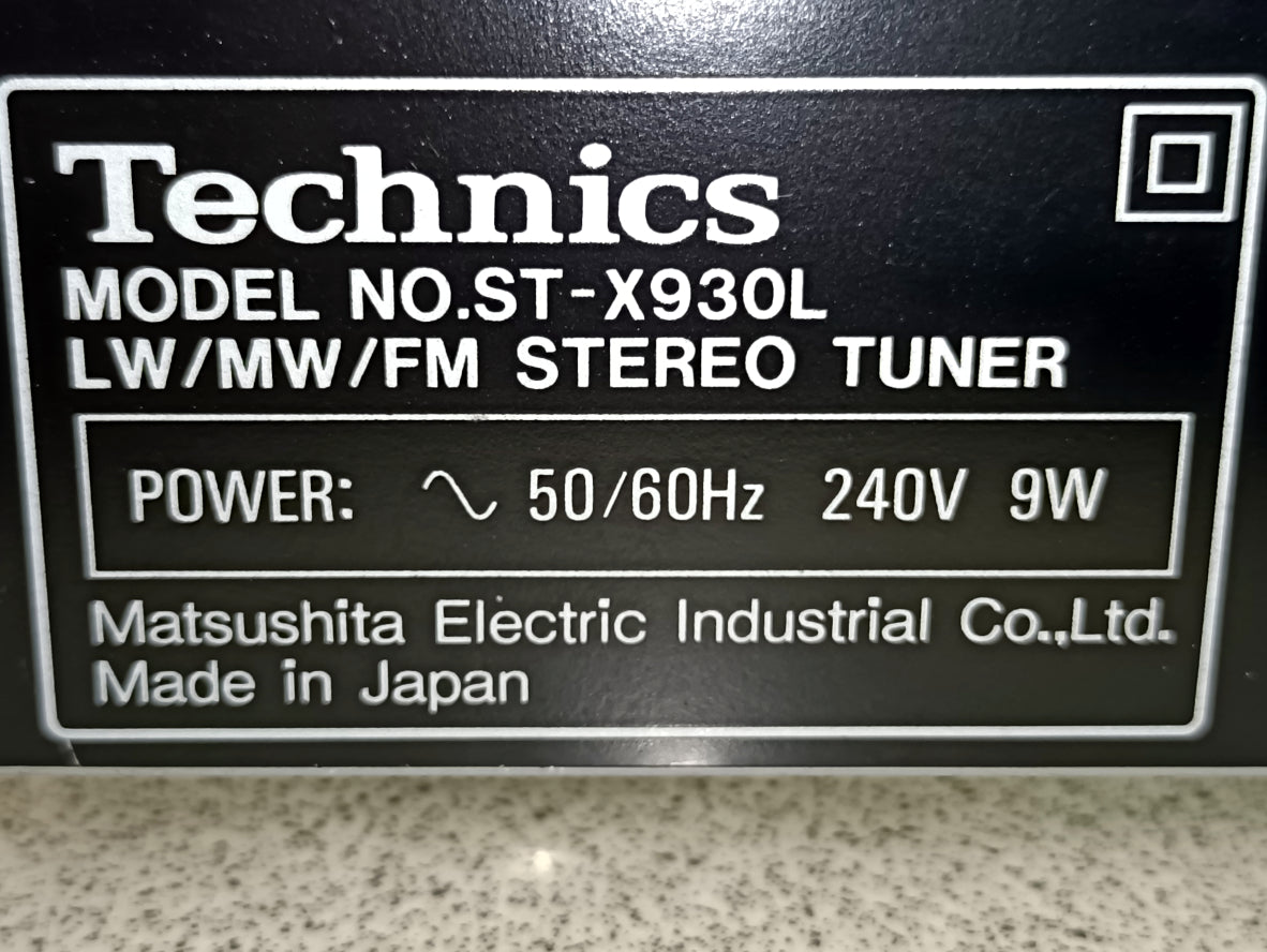 Technics ST-X930L Quartz Synthesizer AM/FM Stereo Tuner – Vintage Japanese Hi-Fi Audio Component