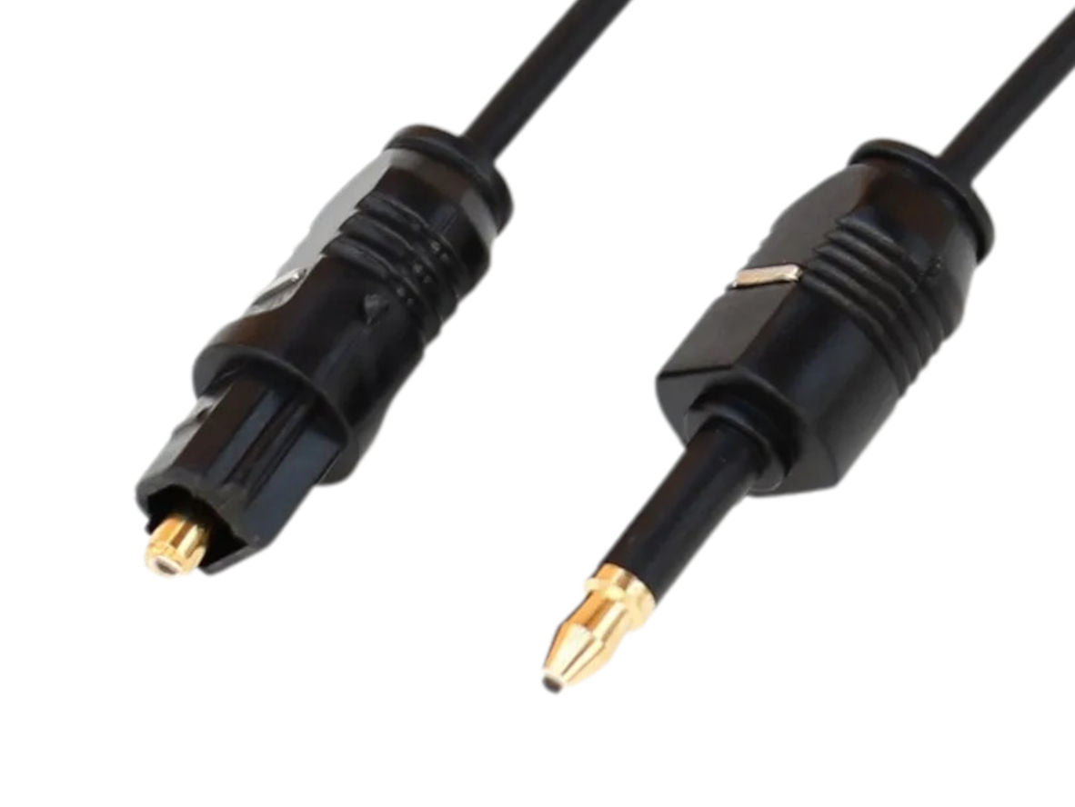 1m 2.2mm OD 3.5mm Mini-TOSLINK to TOSLINK Optical Cable