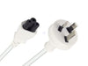 2 Meter White 3 Pin Clover Leaf cloverleaf AC power cord cable 2M lead