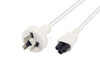 2 Meter White 3 Pin Clover Leaf cloverleaf AC power cord cable 2M lead