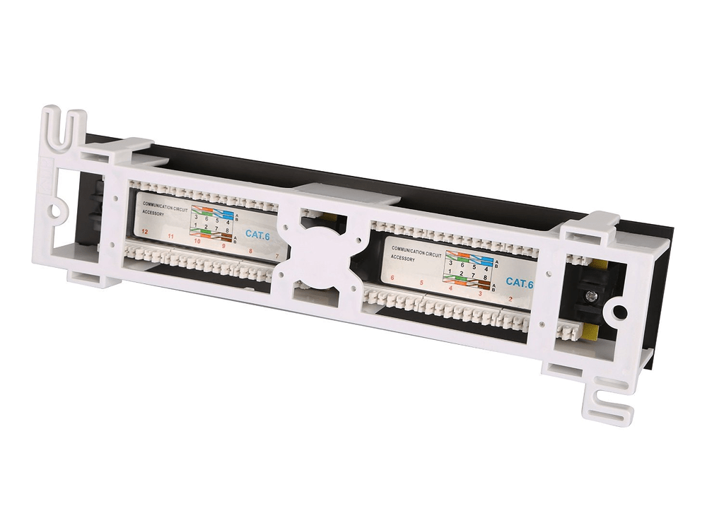 12 port patch panel cat 6 RJ45 Mini Computer LAN Network Surface Wall Mount cat6 - techexpress nz