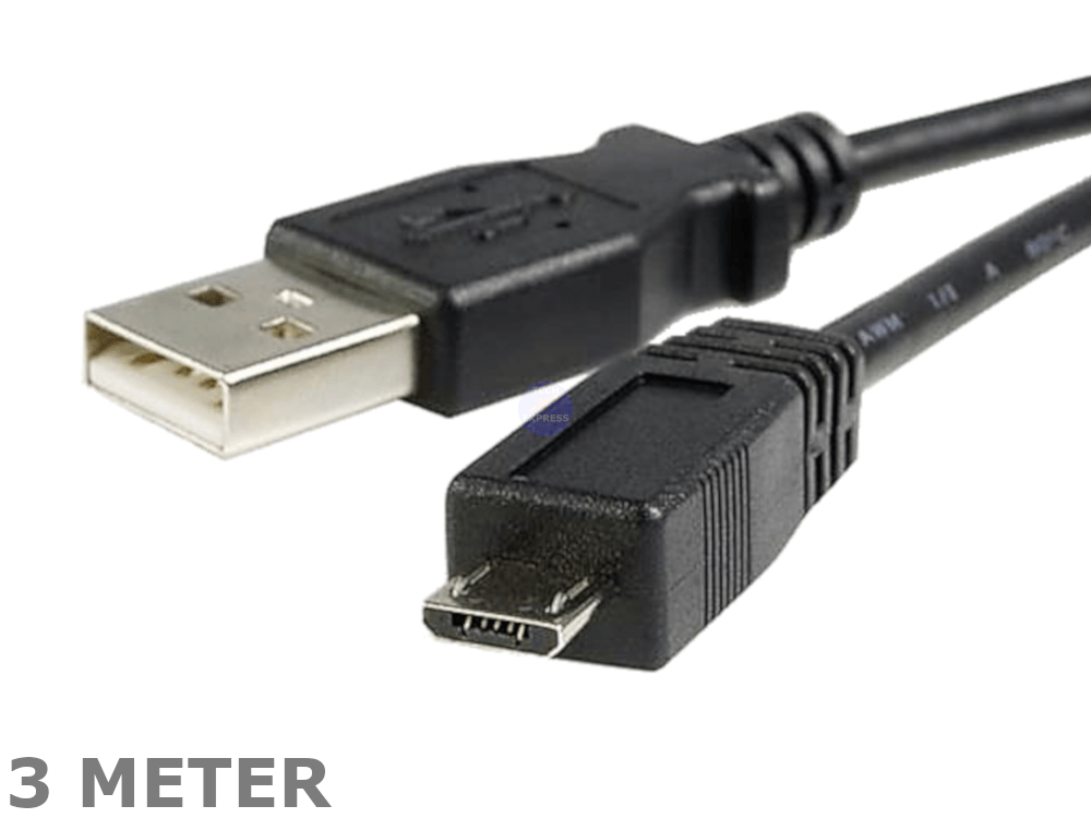 3 Meter USB 2.0 Micro B Male to Standard USB Male Data Cable Cord 3M Charge Lead - techexpress nz