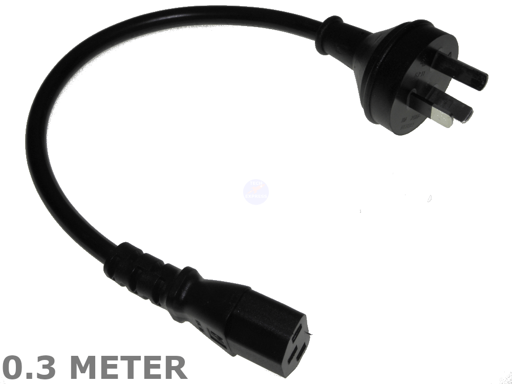 NZ 3 pin male wall plug to IEC Female socket POWER CORD cable lead - techexpress nz