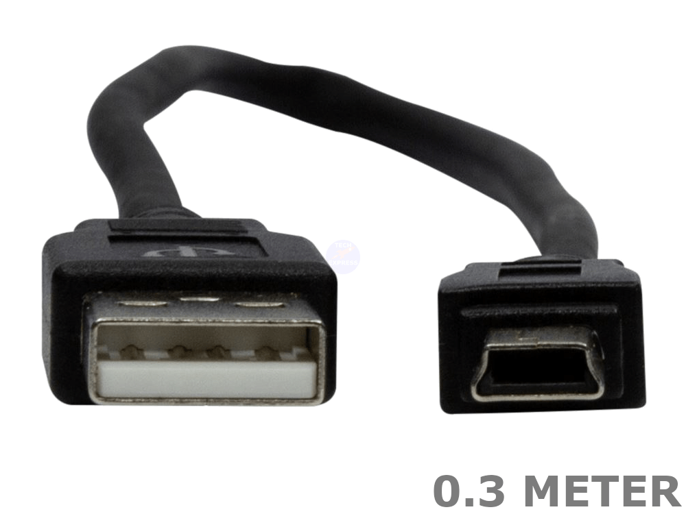 0.3 Meter USB 2.0 5 Pin Type Mini B Cable .3M Cord - techexpress nz