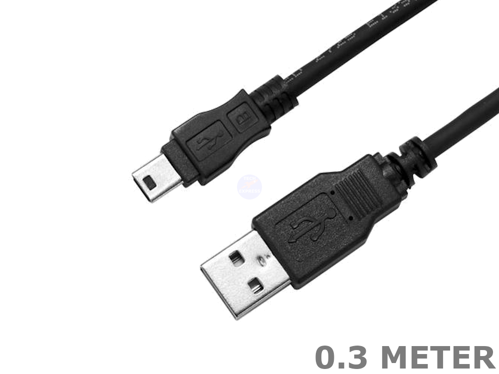 0.3 Meter USB 2.0 5 Pin Type Mini B Cable .3M Cord - techexpress nz