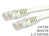 1.5 Meter White Cat5e RJ45 LAN Computer Network Patch Cable Cord Lead 1.5M - techexpress nz