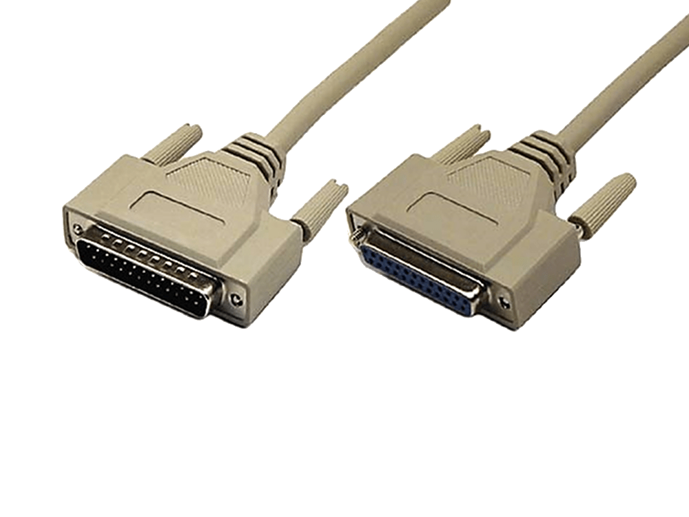 2 Meter 25 Pin DB25 Male to Female Null Modem Serial Cable Cord 2M Lead - techexpress nz