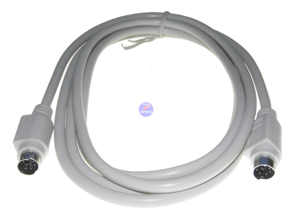 2 Meter PS/2 6 Pin mini-DIN Male to Male cable 2M cord Beige Keyboard Mouse lead - techexpress nz