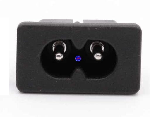 2 Pin 250VAC 2.5A IEC320 C8 Figure 8 Clip In Chassis Panel Mount Power Socket - techexpress nz