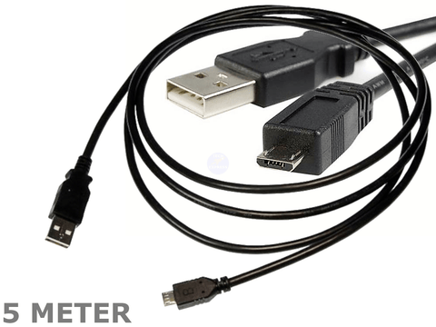 5 Meter USB 2.0 Micro B Male to Standard USB Male Data Cable Cord 5M Charge Lead - techexpress nz