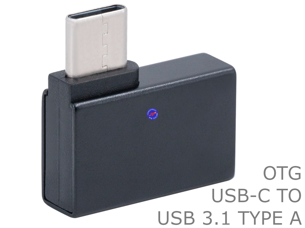 90 Degree Right Angle USB Type C Male to USB 3.1 Type A Female OTG Adapter - techexpress nz