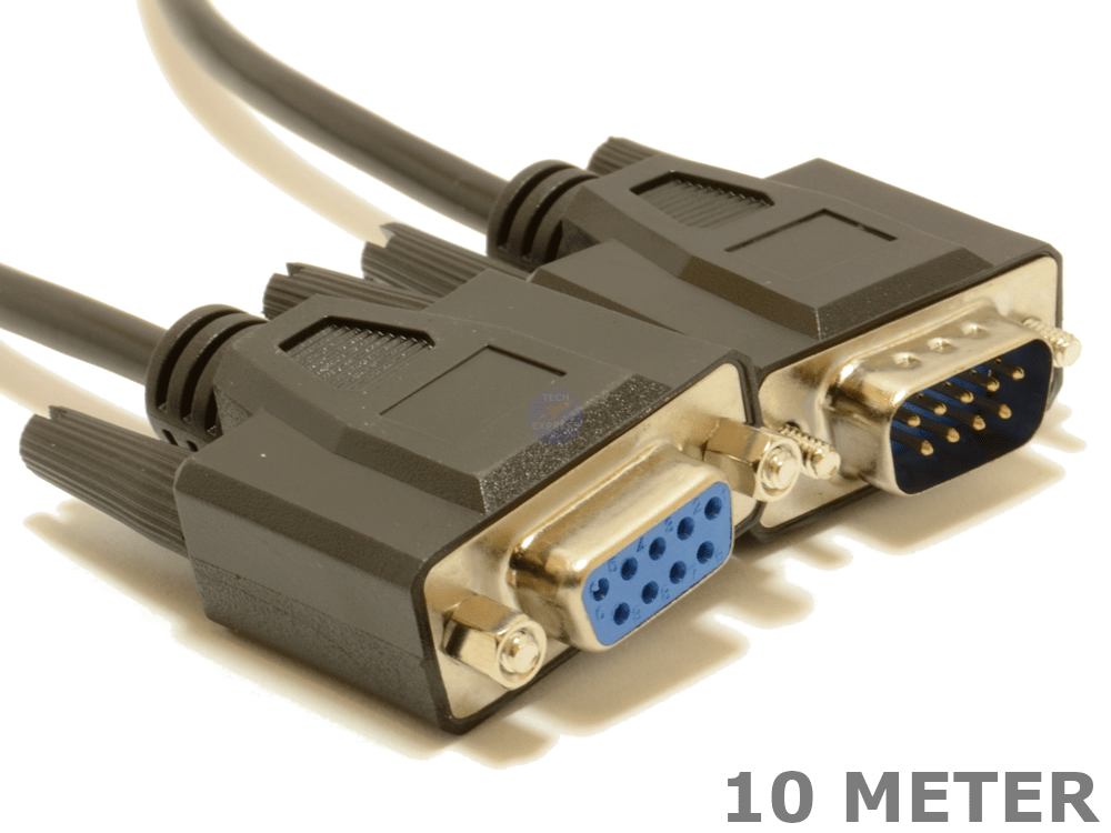 10 Meter 9 Pin DB9 D9 Male to Female RS232 Serial Extension Cable cord 10M - techexpress nz