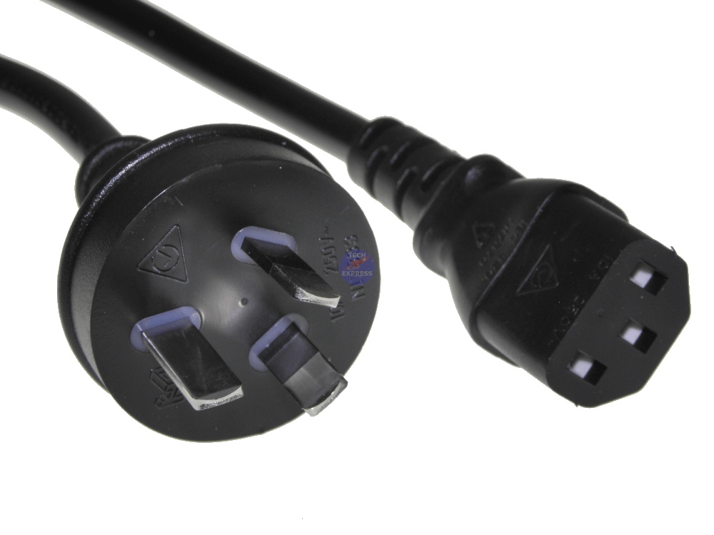 1.5 Meter 3 Pin Male wall plug to IEC Female Socket Power Cord Cable 1.5M lead - techexpress nz