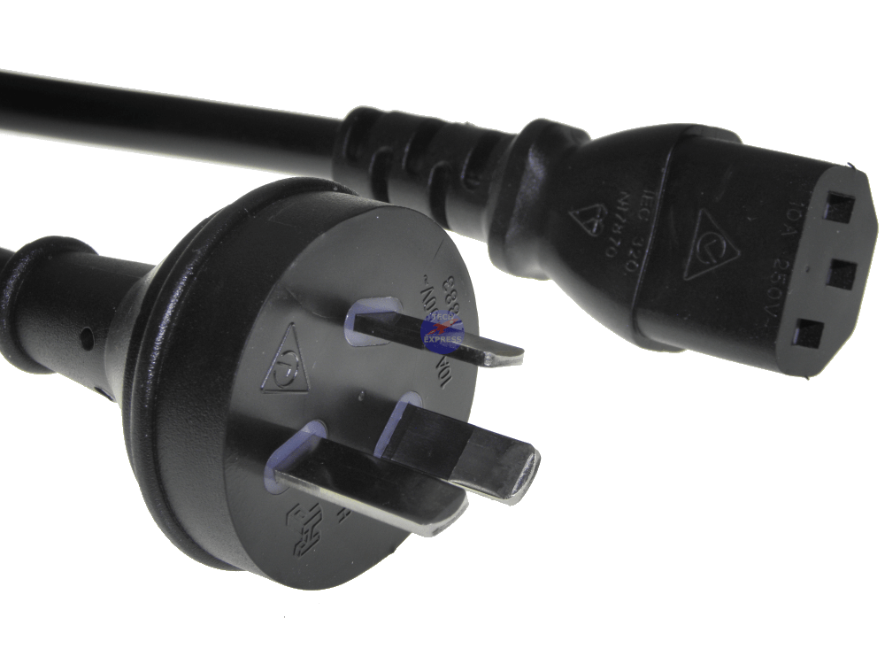 1.5 Meter 3 Pin Male wall plug to IEC Female Socket Power Cord Cable 1.5M lead - techexpress nz