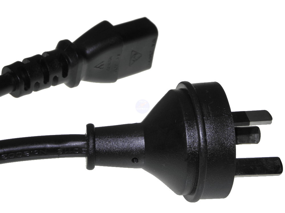 1.5 Meter 3 Pin Male wall plug to IEC Female Socket Power Cord Cable 1.5M lead - techexpress nz