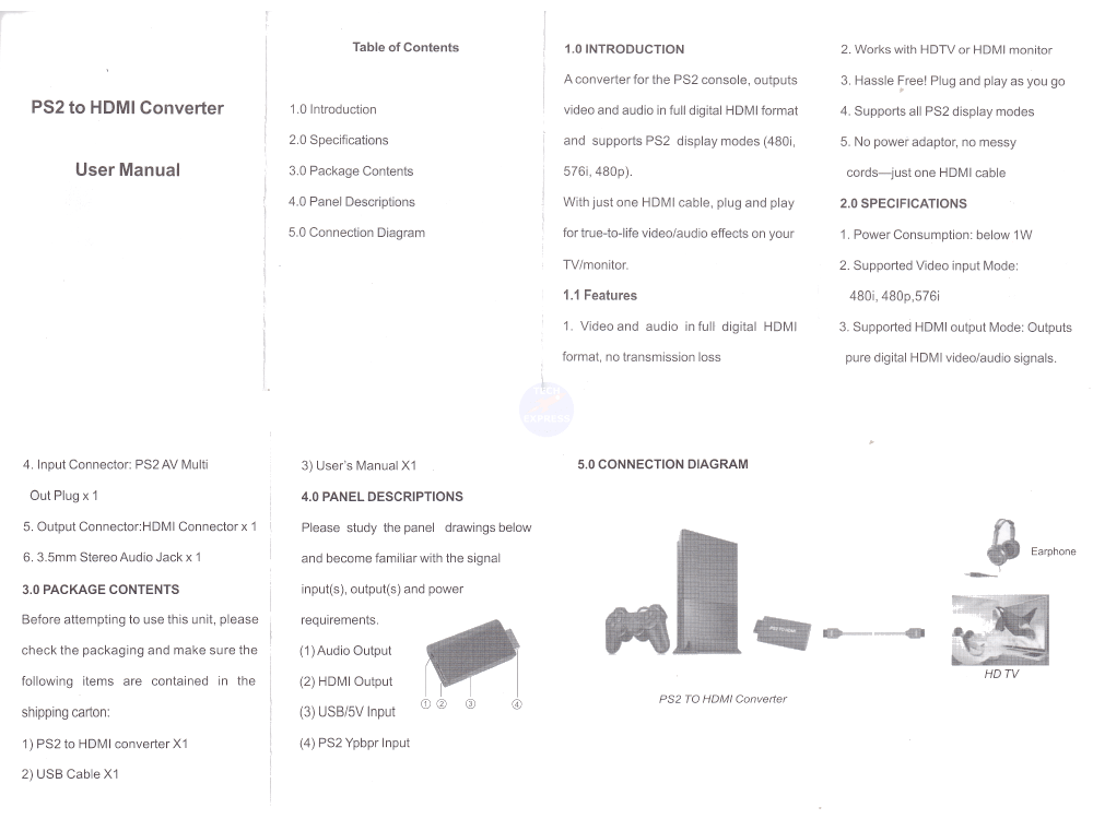 PS2 To HDMI Video Converter Adapter - techexpress nz