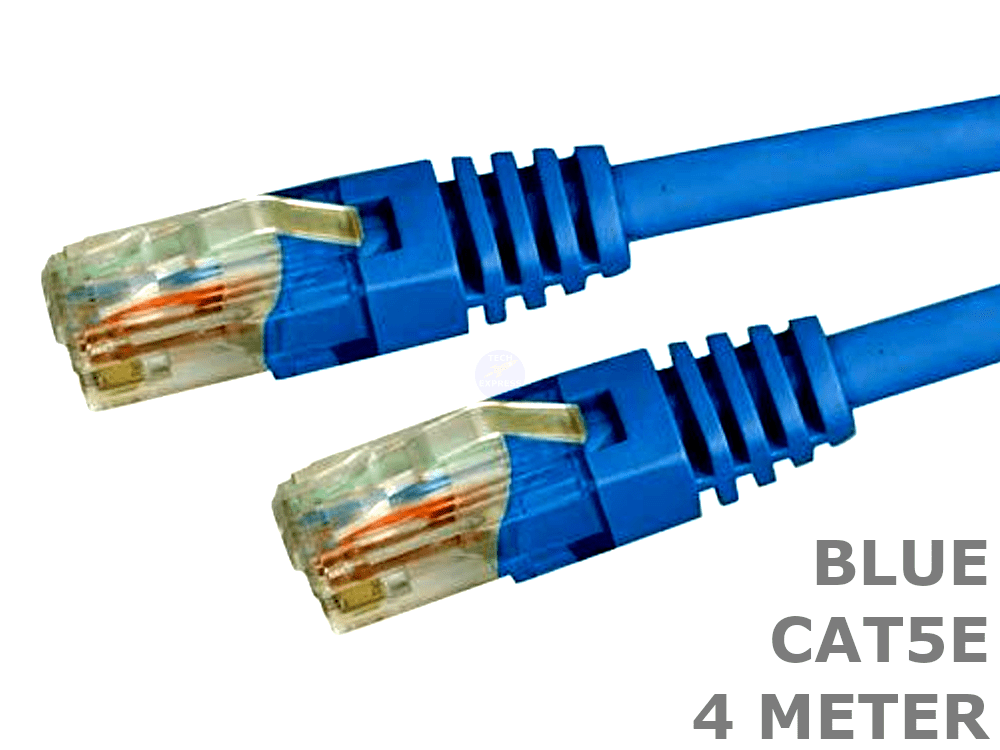 4 Meter Blue Cat5e RJ45 LAN Computer Network Patch Cable Cord Lead Cat 5e 4M - techexpress nz