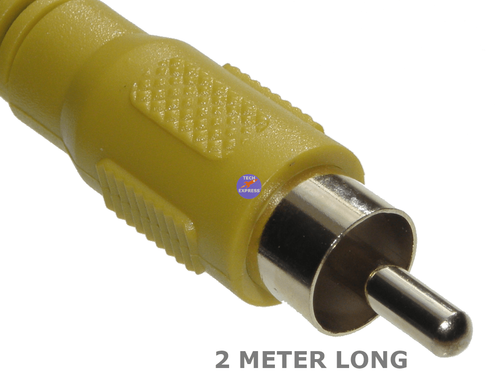 2 Meter RG59 Composite Video & Stereo Audio 3x Male RCA to RCA Cable 2M AV Cable - techexpress nz