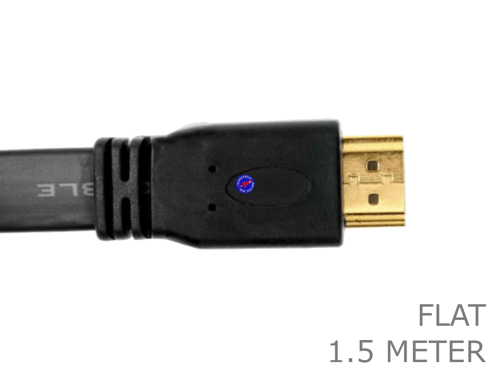 Flat Black 1.5 Meter HDMI Cable - techexpress nz