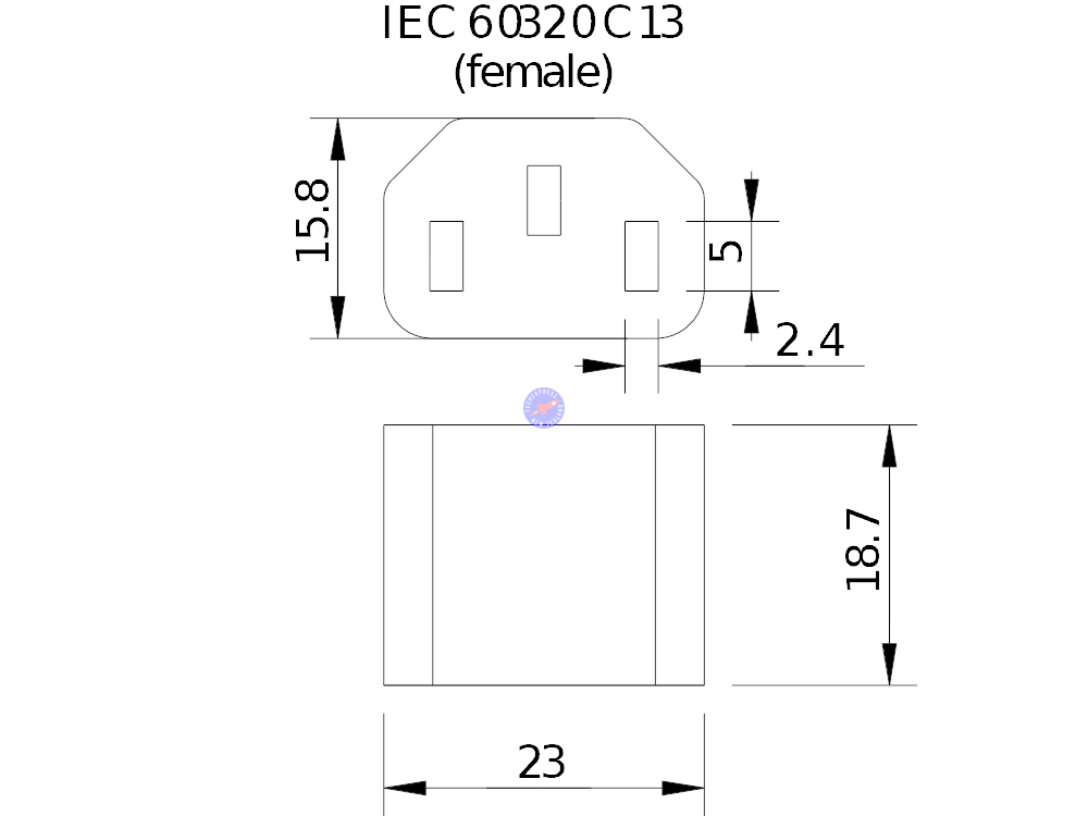 0.3 Meter IEC Male C14 to Female C13 Power extension cable cord .3m lead - techexpress nz