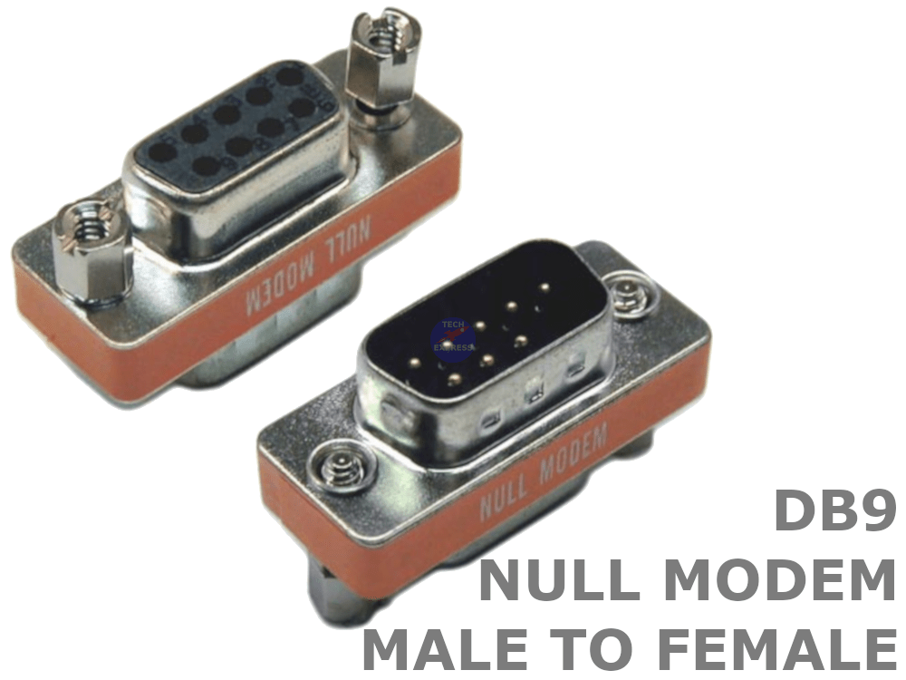 9 Pin DB9 Male to Female Null Modem Adapter - techexpress nz