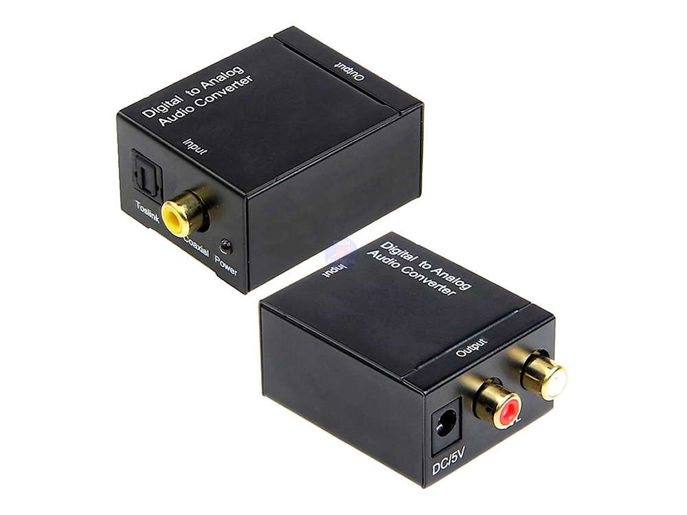 SPDIF Toslink and Coaxial Digital to Analogue Stereo Audio RCA Converter DAC - techexpress nz