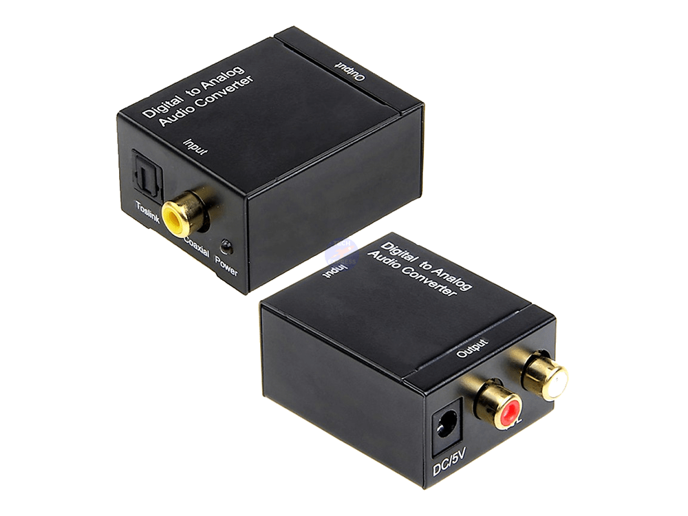 S/PDIF Toslink and Coaxial Digital to Analogue Stereo Audio RCA Converter DAC - techexpress nz