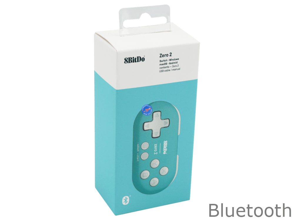 8BitDo Zero 2 Turquoise Bluetooth Wireless Controller for Switch PC Mac Android - techexpress nz