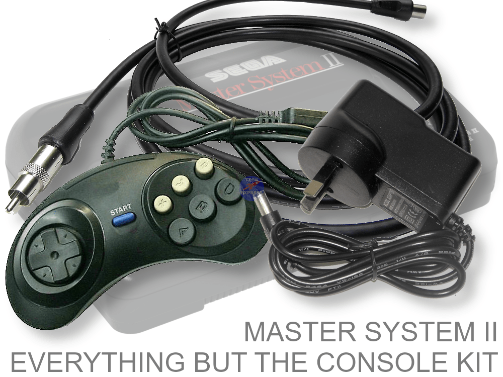 SEGA Mega Drive 2 II Console - Noire - PAL - Complète Avec Câbles Et 2 SEGA Mega Drive 2 II Console - Noire - PAL - Complète Avec Câbles Et 2