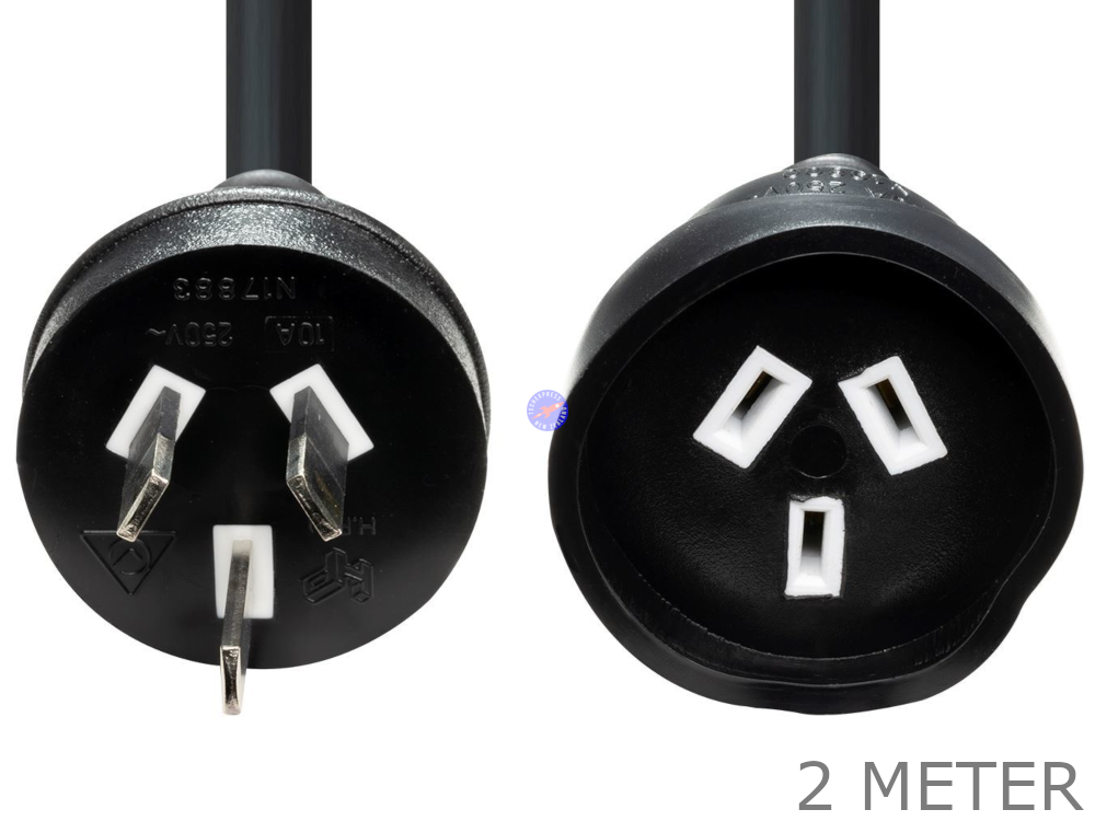 2 Meter Black 3 Pin NZ Power Extension Cable Cord 2m Lead - techexpress nz