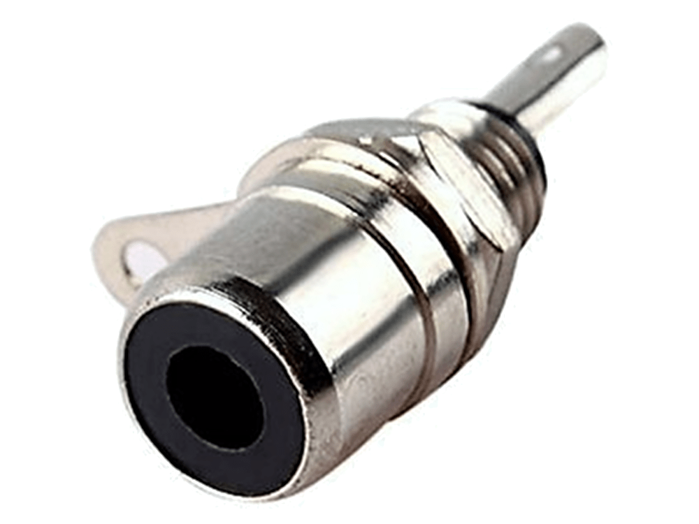 Black Panel Chassis Mount RCA Female Socket solder connector - techexpress nz