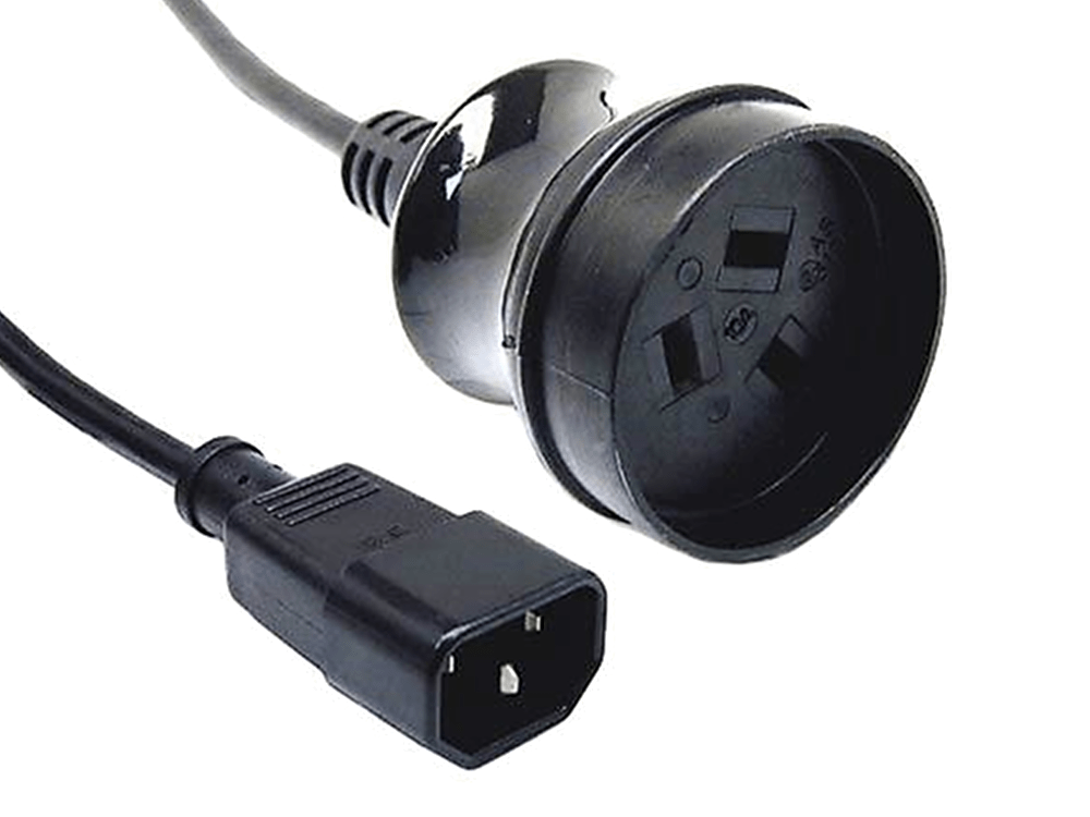 IEC C14 Male to 3 Pin NZ Mains Power Socket Adapter Cable 500mm - techexpress nz