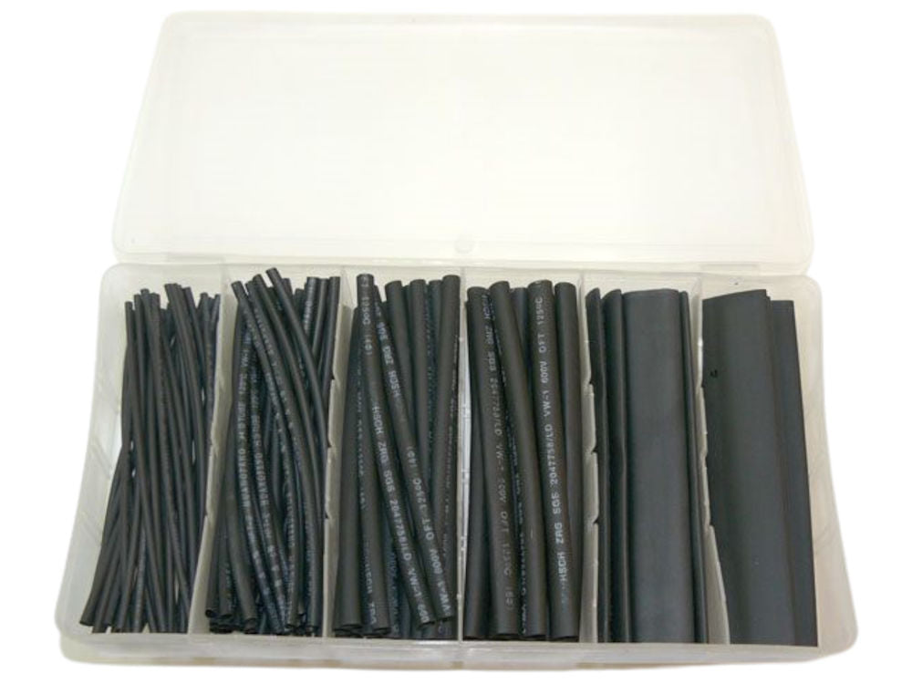 Heat Shrink Tubing Pack Black 100PCS 6 Size Pack