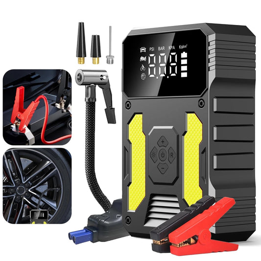 Portable Car Jump Starter 3000A with 150PSI Air Compressor & USB Charging