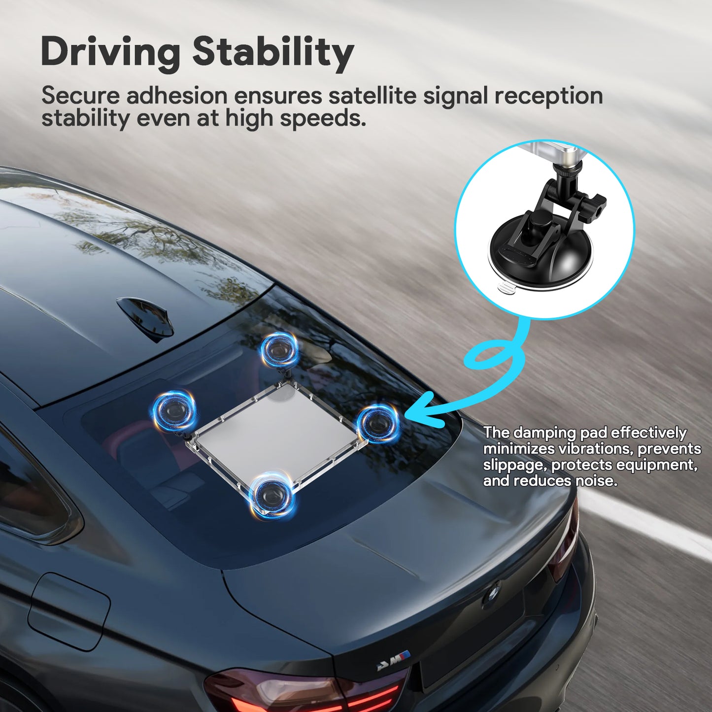 Starlink Mini Magnetic Vehicle Mount – Strong Suction Base, Car Window & Roof Mount Kit for Portable Starlink Mini Internet Connectivity