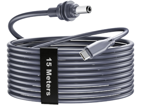 15m Starlink Mini USB-C to DC Cable – Long Power Lead for Starlink Portable Dish, Router, High-Speed Data, 15 Metre