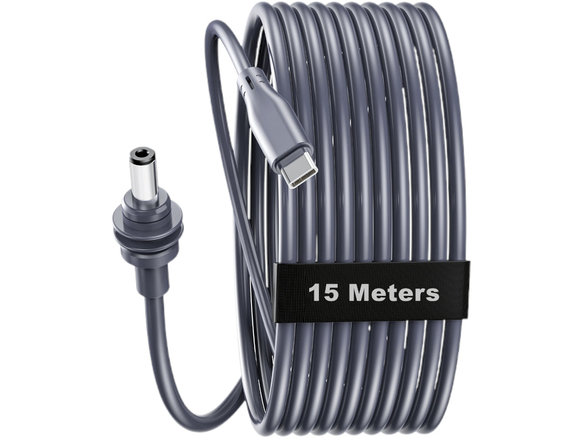 15m Starlink Mini USB-C to DC Cable – Long Power Lead for Starlink Portable Dish, Router, High-Speed Data, 15 Metre
