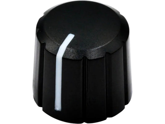 15mm Black Push-Fit Potentiometer Knob with White Pointer/Indicator Line for 6mm Split Shafts - Ideal for Arduino, RPi & DIY Audio Projects in NZ
