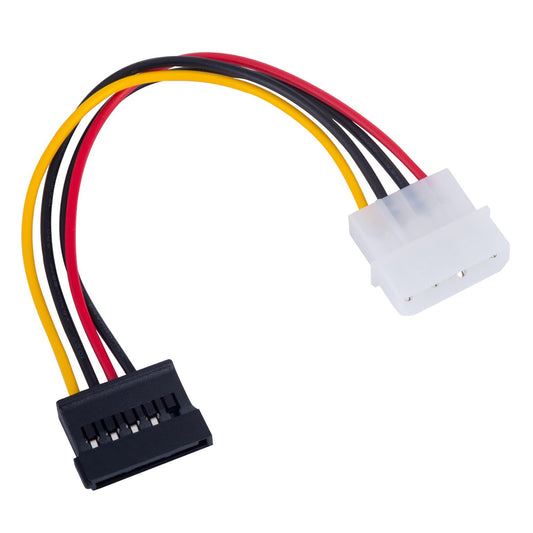 Black Female SATA to White Male 4-pin LP4 Molex Power Connector Adapter Cable
