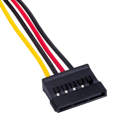 Black Female SATA to White Male 4-pin LP4 Molex Power Connector Adapter Cable