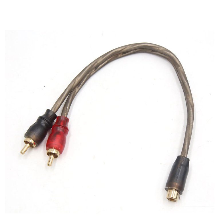 RCA Audio Y Splitter Cable 1x Female to 2x Male Adapter Lead